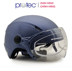 Mũ bảo hiểm 1/2 đầu Có Kính PROTEC VIC, size lớn, độ che phủ sâu hơn