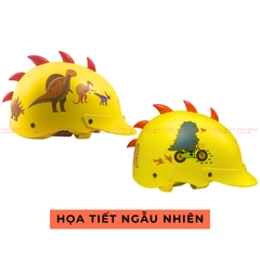 Mũ bảo hiểm trẻ em 1/2 đầu ĐỨC HUY 008 Khủng Long chuẩn an toàn - MBH nửa đầu đáng yêu cứng cáp, thời trang
