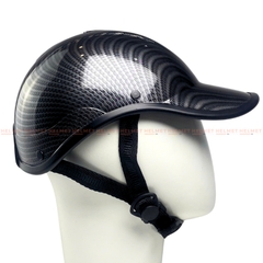 Mũ bảo hiểm lưỡi trai 1/2 đầu không khoét sơn nhúng carbon - MBH kết nửa đầu unisex nam nữ gọn nhẹ, che nắng mưa gió bụi