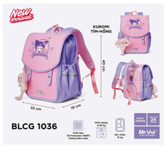 Balo chống gù MR VUI 1036 dành cho bé trai bé gái học sinh Tiểu học lớp 3 4 5 - Bảo vệ cột sống, chống thấm hiệu quả