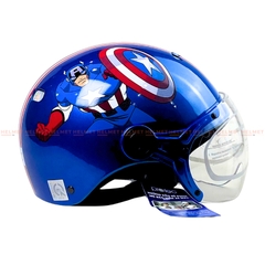 Mũ bảo hiểm trẻ em 1/2 đầu có kính PROTEC Kitty - MBH nửa đầu chuẩn an toàn, chắn gió bụi