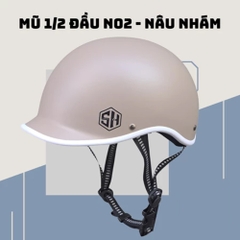 Mũ bảo hiểm 1/2 đầu Napoli N02 kiểu Nhật, Free Size cho vòng đầu 55-58cm - Hàng Chính Hãng