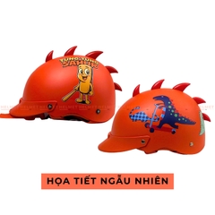 Mũ bảo hiểm trẻ em 1/2 đầu ĐỨC HUY 008 Khủng Long chuẩn an toàn - MBH nửa đầu đáng yêu cứng cáp, thời trang