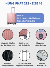 Vali kéo nhựa size xách tay 16 inch HÙNG PHÁT UZO 222