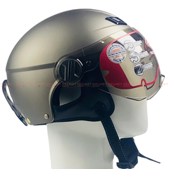 Mũ Bảo Hiểm Nửa Đầu Có Kính (Mới) Andes 3S109KM-Nhám