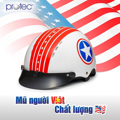 Mũ Bảo Hiểm Nửa Đầu Không Kính PROTEC ARIZONA, Thời Trang, Trẻ Trung, An Toàn