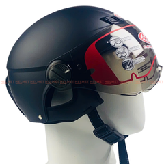 Mũ Bảo Hiểm Nửa Đầu Có Kính (Mới) Andes 3S109KM-Nhám