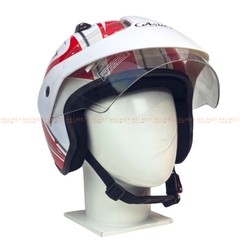 Mũ bảo hiểm 3/4 đầu có kính ASIA MT121 tem thể thao - MBH mô tô phượt 1 kính dày êm, chắc chắn, an toàn