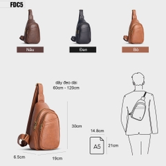 Túi da đeo chéo nam đa năng cao cấp FADODA FDC5