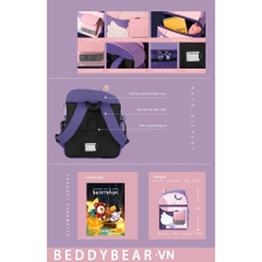 Balo Chống Gù Lớp 1-3 BEDDYBEAR Bé Gái Họa Tiết Kỳ Lân BJX-MQ-KYLAN