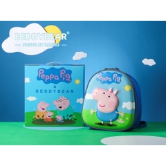 Balo Mẫu Giáo Chống Thất Lạc Cho Bé BEDDYBEAR Heo Peppa Pig Xanh Dương ZS-HEOXANH