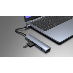 Cổng Chuyển HyperDrive Bar 6 in 1 USB-C Hub For MacBook, Surface, PC/Iphone 15 – HD22E