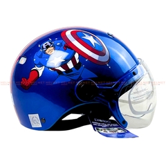 Mũ bảo hiểm trẻ em 1/2 đầu có kính PROTEC Kitty - MBH nửa đầu chuẩn an toàn, chắn gió bụi