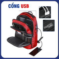 Balo laptop 14 inch LUGBRO City Max - Có sạc USB, Công nghệ RFID Block chống trộm