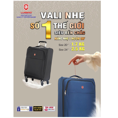 Vali kéo vải LUGBRO Air Pro 2.6kg size 24inch - Nhẹ nhất thế giới, Khóa TSA chuẩn Hoa Kỳ, bảo hành trọn đời