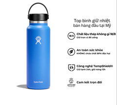 Bình giữ nhiệt Hydro Flask 40 oz Wide Flex Cap có nắp xoay