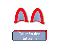 Tai mèo gắn mũ bảo hiểm (1 cặp), siêu dễ thương, đáng yêu vô hạn