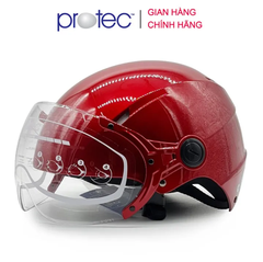 Mũ bảo hiểm 1/2 đầu Có Kính PROTEC VIC, size lớn, độ che phủ sâu hơn