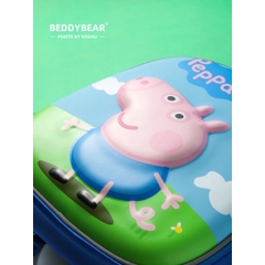 Balo Mẫu Giáo Chống Thất Lạc Cho Bé BEDDYBEAR Heo Peppa Pig Xanh Dương ZS-HEOXANH
