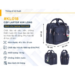 Cặp Laptop 15.6 inch Cỡ Lớn Có Khóa Kéo Mở Rộng KIM LONG KL018