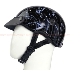 Mũ bảo hiểm 1/2 đầu mỏ da MINHO sơn nhúng brush splash - MBH nửa đầu nam nữ gọn nhẹ, thoáng khí, hiện đại