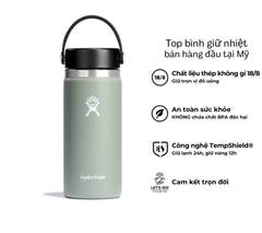 Bình giữ nhiệt Hydro Flask 16 oz Wide Flex Cap có nắp xoay