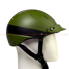 Mũ bảo hiểm 1/2 đầu ĐỨC HUY Xteen 308 size lớn - MBH nửa đầu có khe thông gió, chuẩn an toàn, chịu va đập