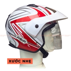Mũ bảo hiểm 3/4 đầu có kính ASIA MT121 tem thể thao - MBH mô tô phượt 1 kính dày êm, chắc chắn, an toàn