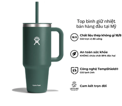Ly giữ nhiệt Hydro Flask 40 oz Around Travel Tumbler kèm ống hút