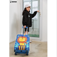 Vali Kéo Nhựa Cho Bé BEDDYBEAR In Hình Dập Nổi 3D Sư Tử Size Xách Tay 17 inch BJX-LV-001-SUTU