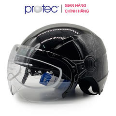 Mũ bảo hiểm 1/2 đầu Có Kính PROTEC VIC, size lớn, độ che phủ sâu hơn