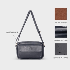 Túi đeo chéo da unisex dáng ngang FADODA FN11 gọn nhẹ vintage chống thấm nước, không bong tróc