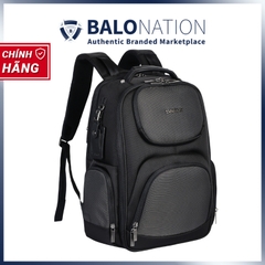 Balo doanh nhân laptop 15.6 inch SAKOS Impona mở rộng 90 độ có cổng sạc USB, tag tên, đai gài cần kéo vali