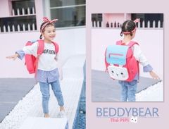 Balo Chống Gù BEDDYBEAR Cho Bé Gái Tiểu Học Thỏ Pipi Màu Hồng XS-HONG