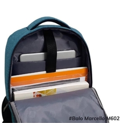 Balo laptop 15.6 inch MARCELLO M602 mỏng nhẹ, vải trượt nước, nhiều ngăn, quai đeo thoáng khí