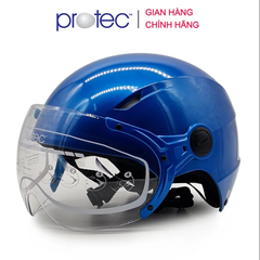 Mũ bảo hiểm 1/2 đầu Có Kính PROTEC VIC, size lớn, độ che phủ sâu hơn