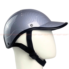 Mũ bảo hiểm lưỡi trai khoét đuôi 1/2 đầu sơn nhúng carbon - MBH kết nửa đầu nữ hiện đại, gọn nhẹ, che nắng mưa gió bụi