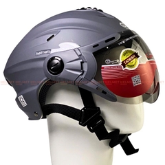 Mũ bảo hiểm 1/2 đầu size lớn GRS A760K có kính – Siêu Nhẹ, Cực Êm, Chống Trầy