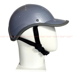 Mũ bảo hiểm lưỡi trai khoét đuôi 1/2 đầu sơn nhúng carbon - MBH kết nửa đầu nữ hiện đại, gọn nhẹ, che nắng mưa gió bụi