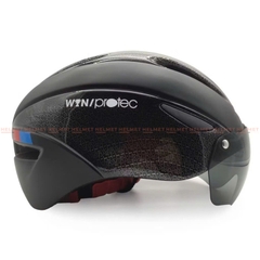 Mũ bảo hiểm xe đạp có kính PROTEC WIN 001 (018) - MBH thể thao kính nam châm hiện đại, chuẩn an toàn, êm nhẹ, thoáng khí