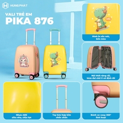 [CHÍNH HÃNG] Vali kéo nhựa trẻ em HÙNG PHÁT PIKA 876 - Đáng yêu, khoang chứa rộng, bánh xe xoay 360 độ, an toàn, bền bỉ