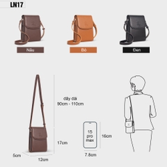 Túi đeo chéo da mini cho nữ PETLA LN17 - Đựng phụ kiện nhỏ gọn, thời trang, chống thấm