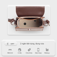 Túi đeo chéo da mini cho nữ PETLA LN17 - Đựng phụ kiện nhỏ gọn, thời trang, chống thấm