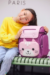 Balo Chống Gù Lớp 1-3 BEDDYBEAR Cho Bé Gái Tiểu Học Thỏ Pipi Màu Tím BJX-XS-002-TIM