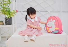 Balo Mẫu Giáo Chống Thất Lạc Cho Bé Gái BEDDYBEAR Kỳ Lân Unicorn Hồng ZS-KYLAN