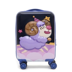 Vali Kéo Nhựa Cho Bé Size Xách Tay BEDDYBEAR In Hình Dập Nổi 3D Cừu 17 inch LV-CUU