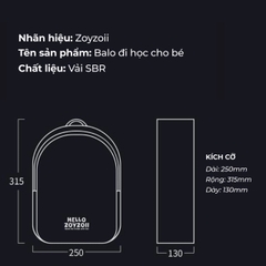 Balo Mẫu Giáo Tiểu Học Lớp 1-3 ZOY ZOII / BEDDYBEAR B19 Cho Bé Trai Bé Gái