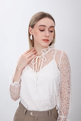 Áo ren Dahlia Trắng
