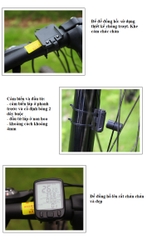 đồng hồ tốc độ xe đạp chống nước chính hãng SUNDING SD-563A màn LCD có led hàng có dây độ chính xác cao nhiều tính năng