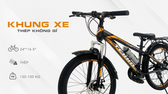 Xe đạp Tekko thể thao R100 cỡ bánh 24 inch (Phù hợp với người cao từ 1m35 đến 1m60)